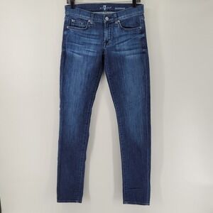 7 For All Mankind Roxanne Jeans Womens 21 Blue Slim Skinny Stretch Denim